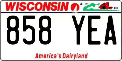 WI license plate 858YEA