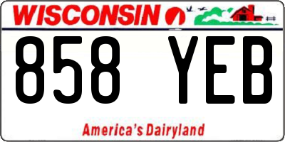 WI license plate 858YEB