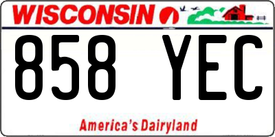 WI license plate 858YEC