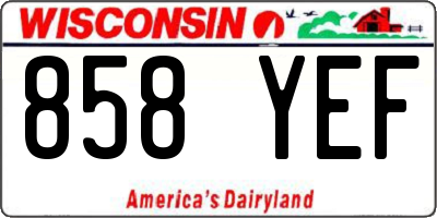 WI license plate 858YEF
