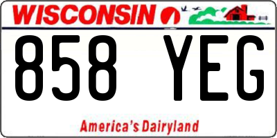 WI license plate 858YEG