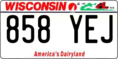 WI license plate 858YEJ
