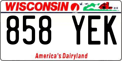 WI license plate 858YEK