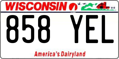 WI license plate 858YEL