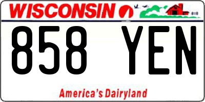 WI license plate 858YEN
