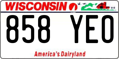 WI license plate 858YEO