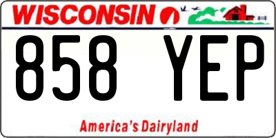 WI license plate 858YEP
