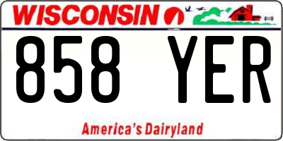 WI license plate 858YER