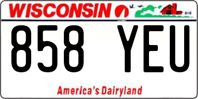 WI license plate 858YEU