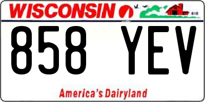 WI license plate 858YEV