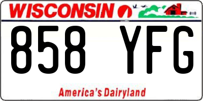 WI license plate 858YFG