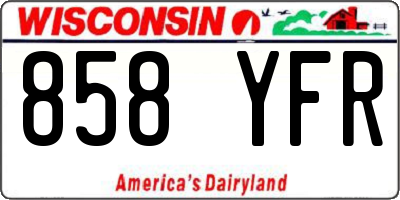 WI license plate 858YFR