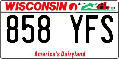 WI license plate 858YFS