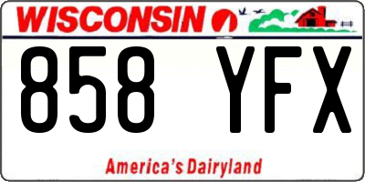 WI license plate 858YFX