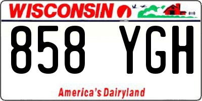 WI license plate 858YGH