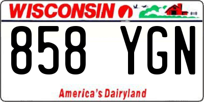 WI license plate 858YGN