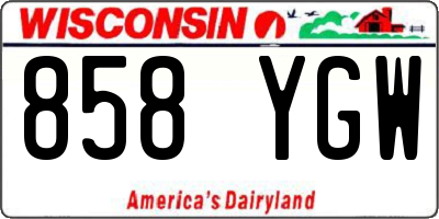 WI license plate 858YGW