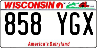 WI license plate 858YGX