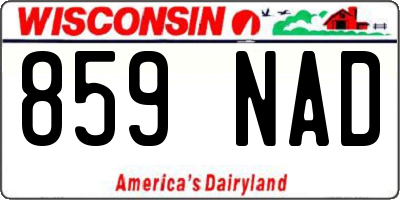 WI license plate 859NAD