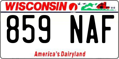 WI license plate 859NAF