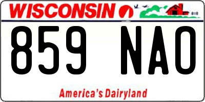 WI license plate 859NAO