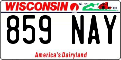 WI license plate 859NAY