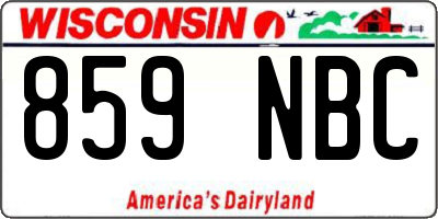 WI license plate 859NBC