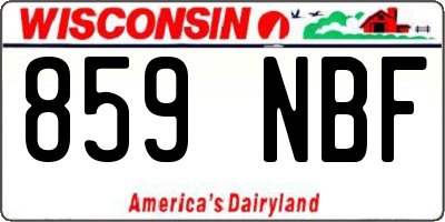 WI license plate 859NBF