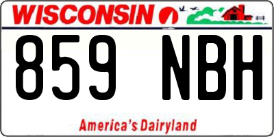 WI license plate 859NBH