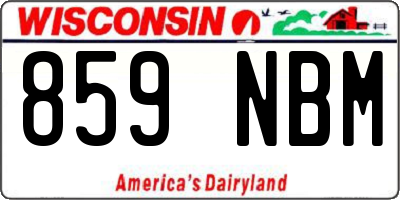 WI license plate 859NBM