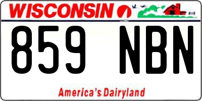 WI license plate 859NBN