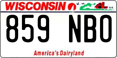 WI license plate 859NBO