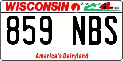 WI license plate 859NBS