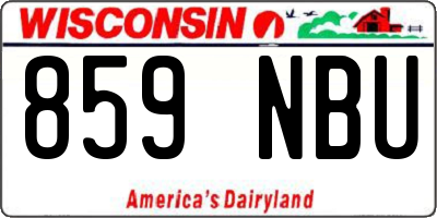 WI license plate 859NBU