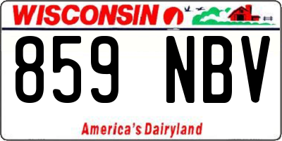 WI license plate 859NBV