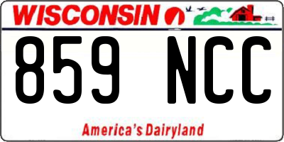 WI license plate 859NCC