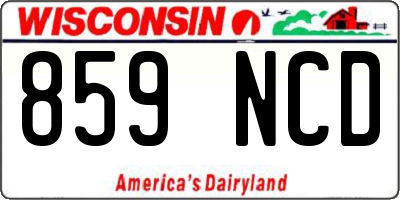 WI license plate 859NCD