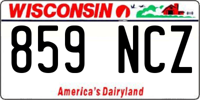WI license plate 859NCZ
