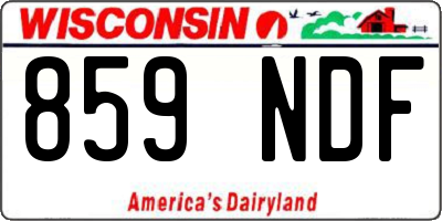 WI license plate 859NDF