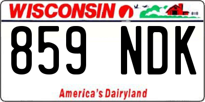 WI license plate 859NDK