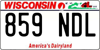 WI license plate 859NDL
