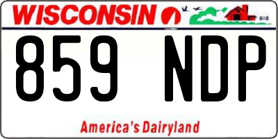 WI license plate 859NDP