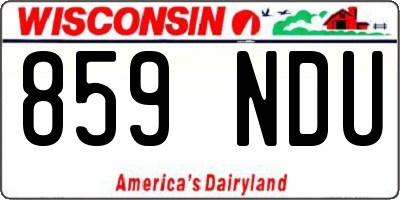WI license plate 859NDU