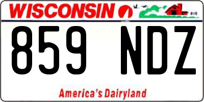 WI license plate 859NDZ