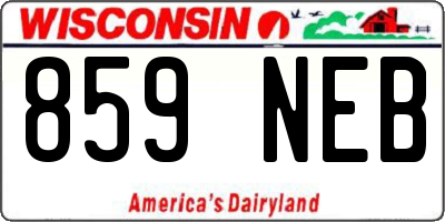 WI license plate 859NEB