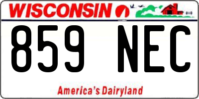 WI license plate 859NEC