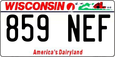 WI license plate 859NEF