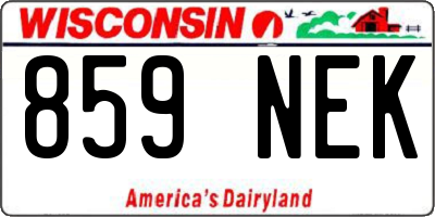 WI license plate 859NEK