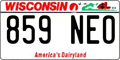 WI license plate 859NEO