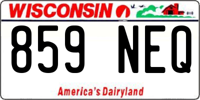 WI license plate 859NEQ